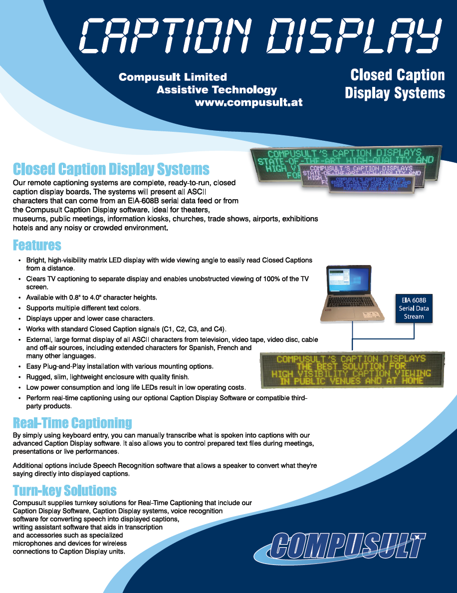 Closed Caption Display Systems