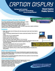 Closed Caption Display Systems