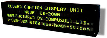 Display Caption Closed Caption Display Systems – Compusult